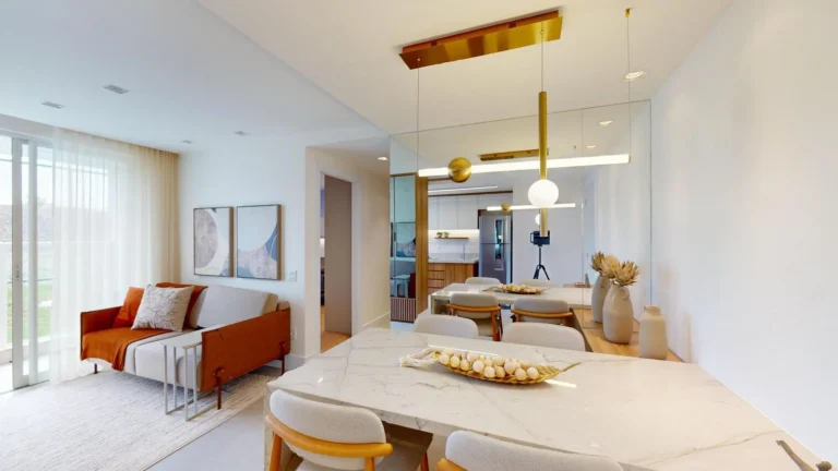 Vista da sala, apartamento 2 quartos tipo no Alto da Alvorada